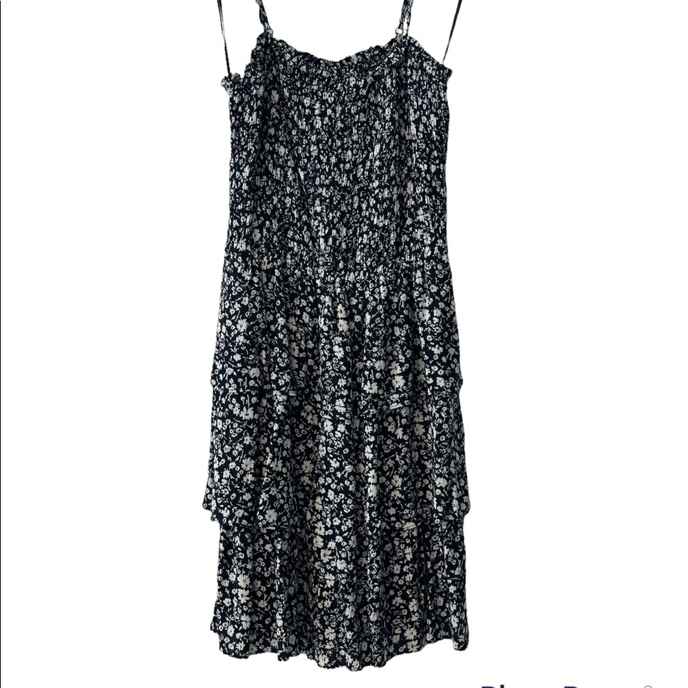 AQUA Dress - Floral Print Tiered Mini